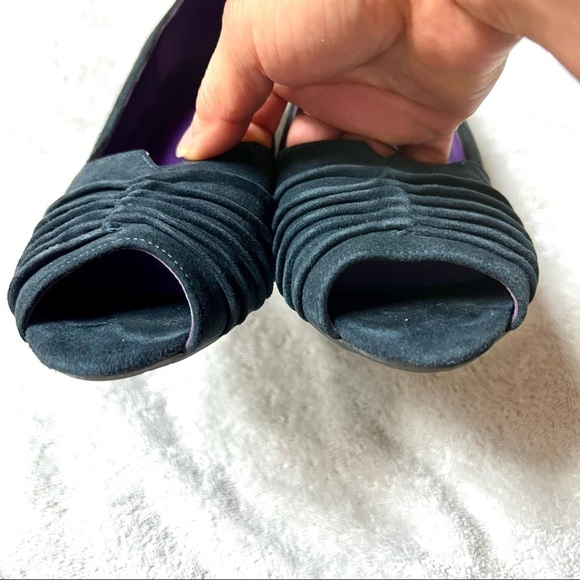 VANELI Women's Pewter Navy peep toe wedge Shimmer size 9N - Picture 4 of 10